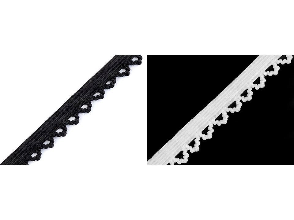 Decorative elastic width 10 mm - Black (20 Meters)