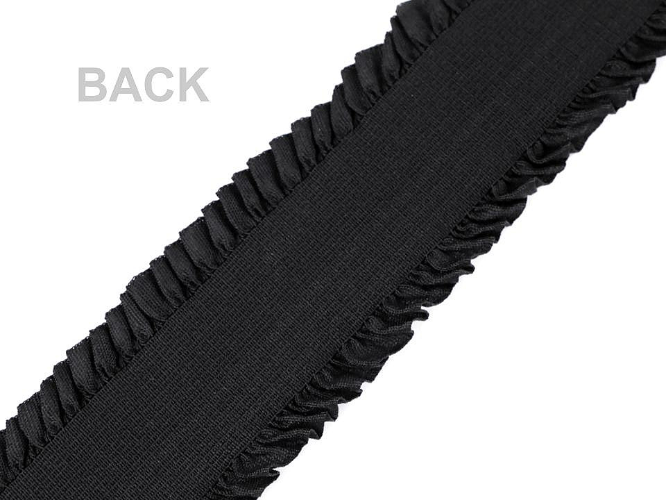 Decorative elastic width 48 mm - Black (1 Meter)