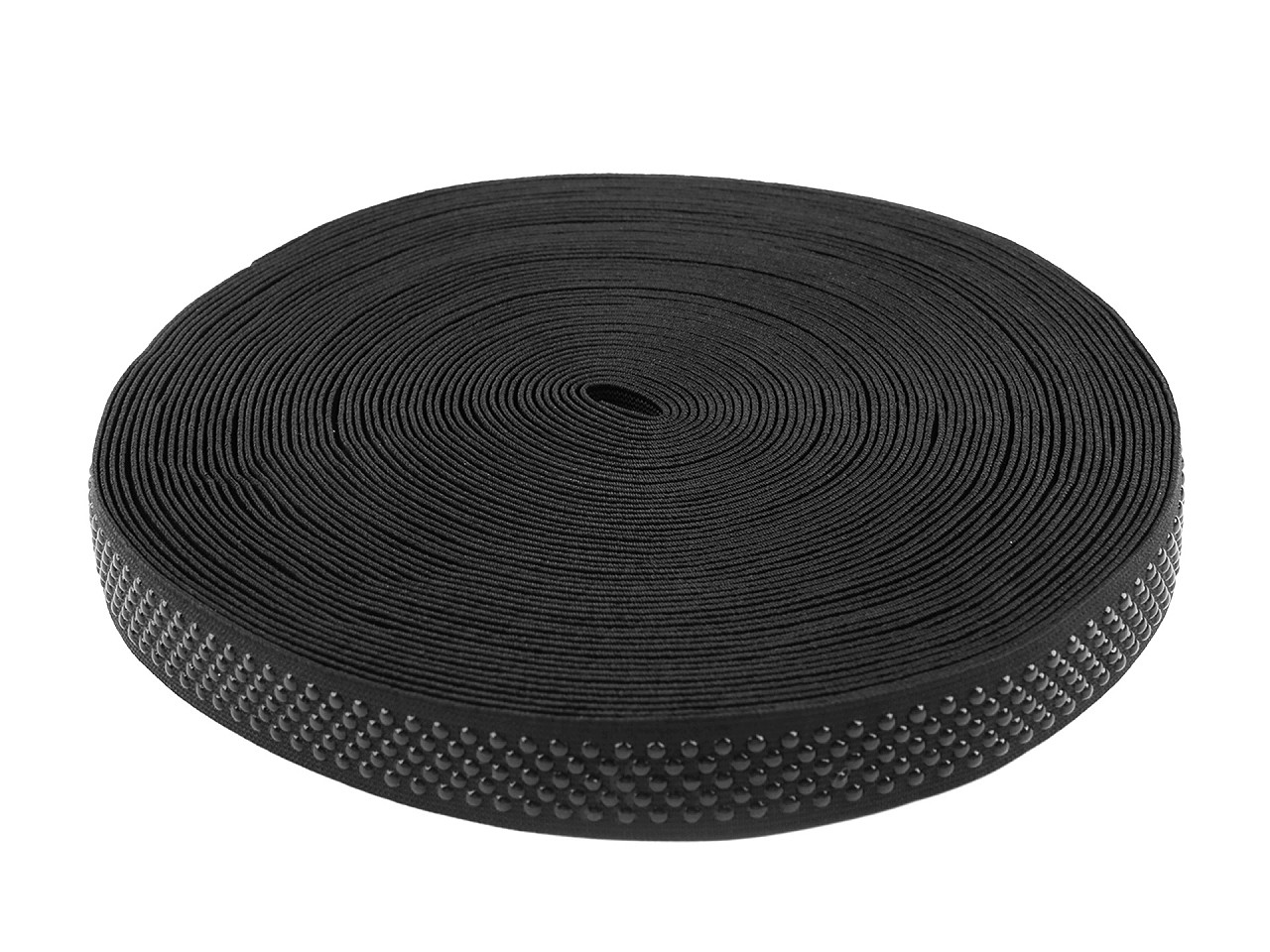Elastic non-slip band / silicone backed gripper width 25 mm - Black (1 Meter)