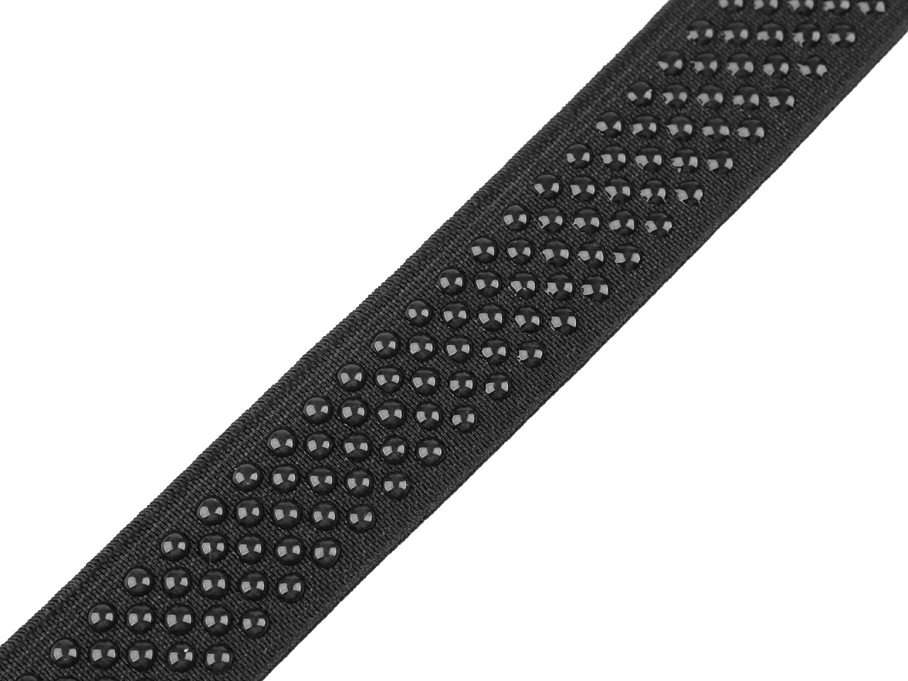Elastic non-slip band / silicone backed gripper width 25 mm - Black (1 Meter)