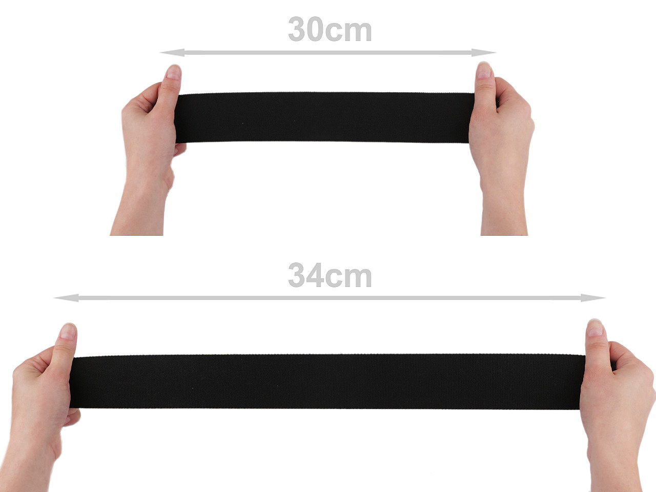 Elastic extra strong width 50 mm - Black (1 Meter)