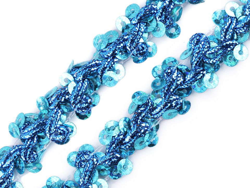 Sequin gimp trim braid width 15 mm hologram effect - Gold (1 Meter)