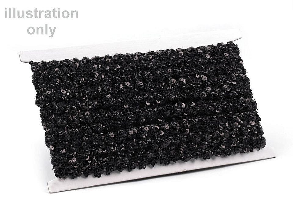 Sequin gimp trim braid width 15 mm hologram effect - Gold (1 Meter)