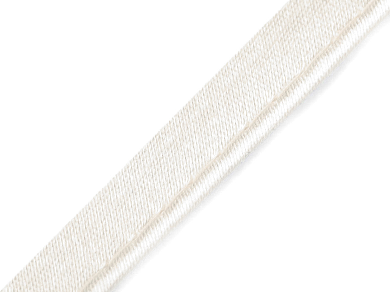 Satin bias insertion piping width 10 mm - White (20 Meters)