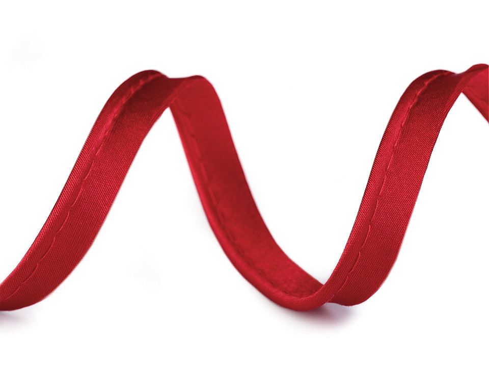 Satin bias insertion piping width 10 mm - White (20 Meters)