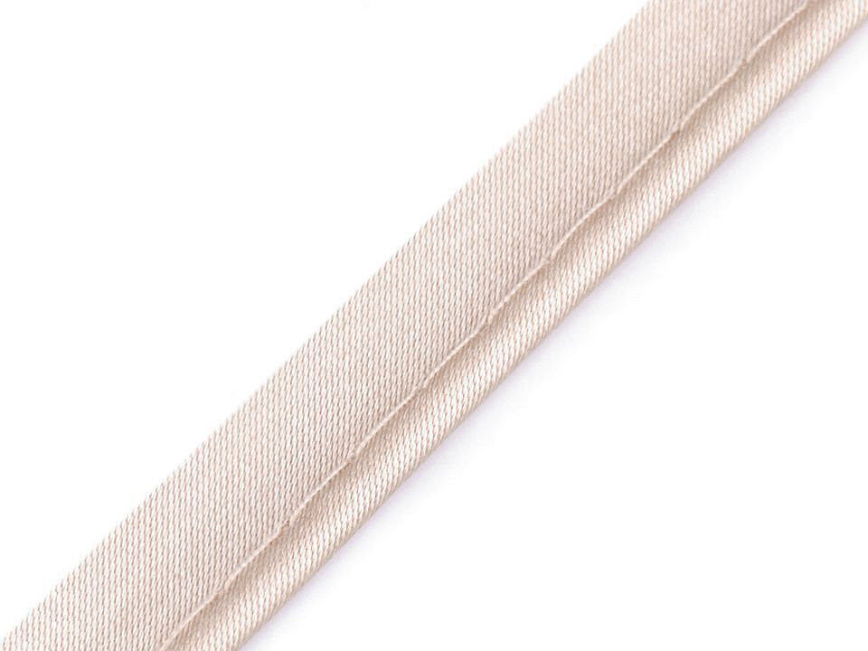 Satin bias insertion piping width 10 mm - White (20 Meters)