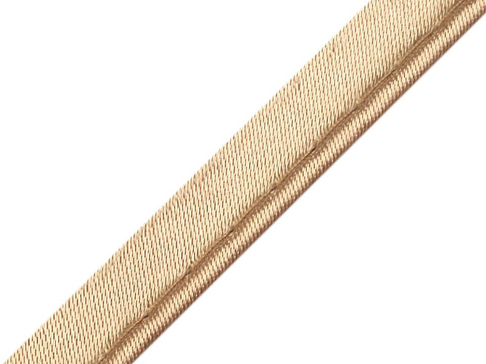 Satin bias insertion piping width 10 mm - White (20 Meters)