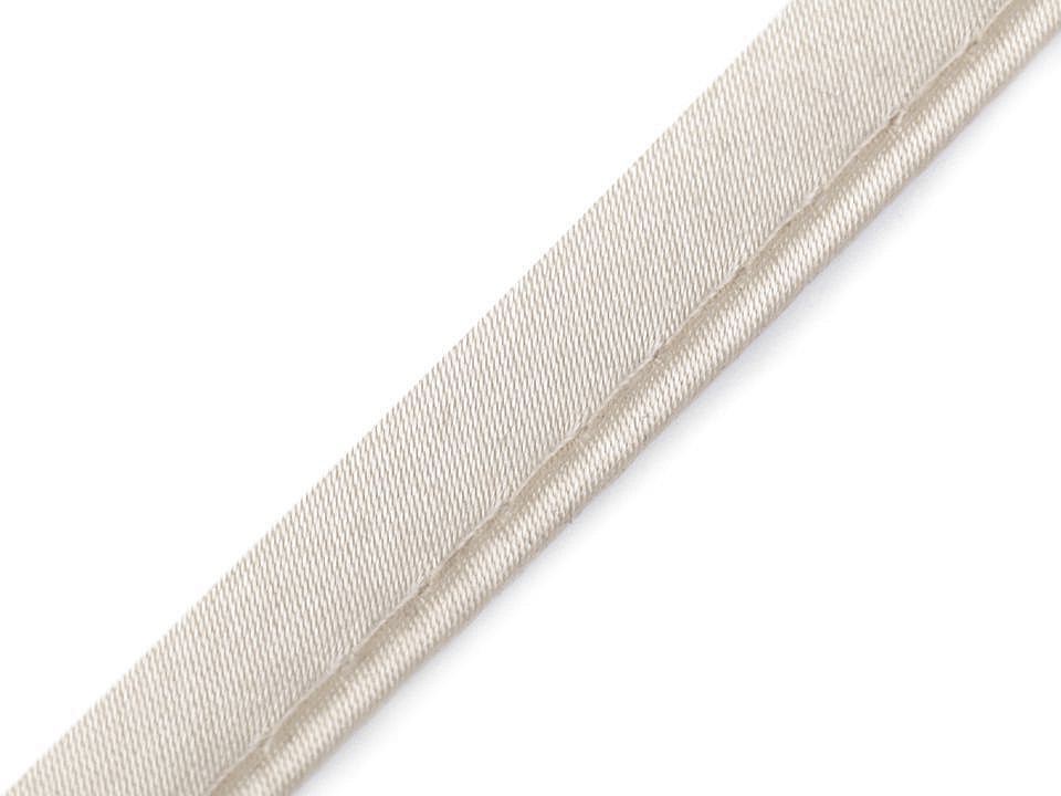 Satin bias insertion piping width 10 mm - White (20 Meters)