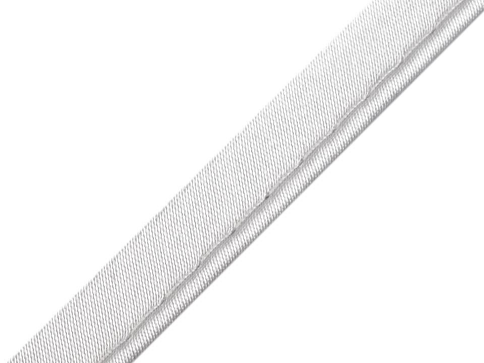 Satin bias insertion piping width 10 mm - White (20 Meters)