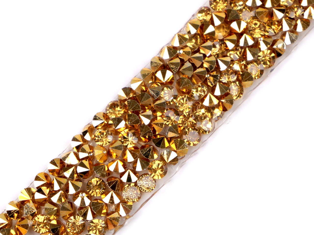 Iron on rhinestone trimming braid width 15 mm - Black diamond (1 Meter)