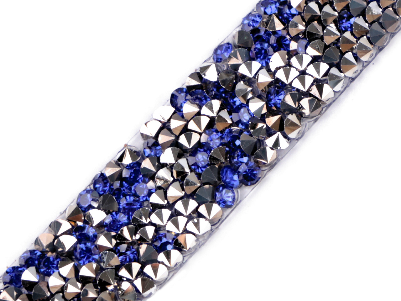 Iron on rhinestone trimming braid width 15 mm - Black diamond (1 Meter)