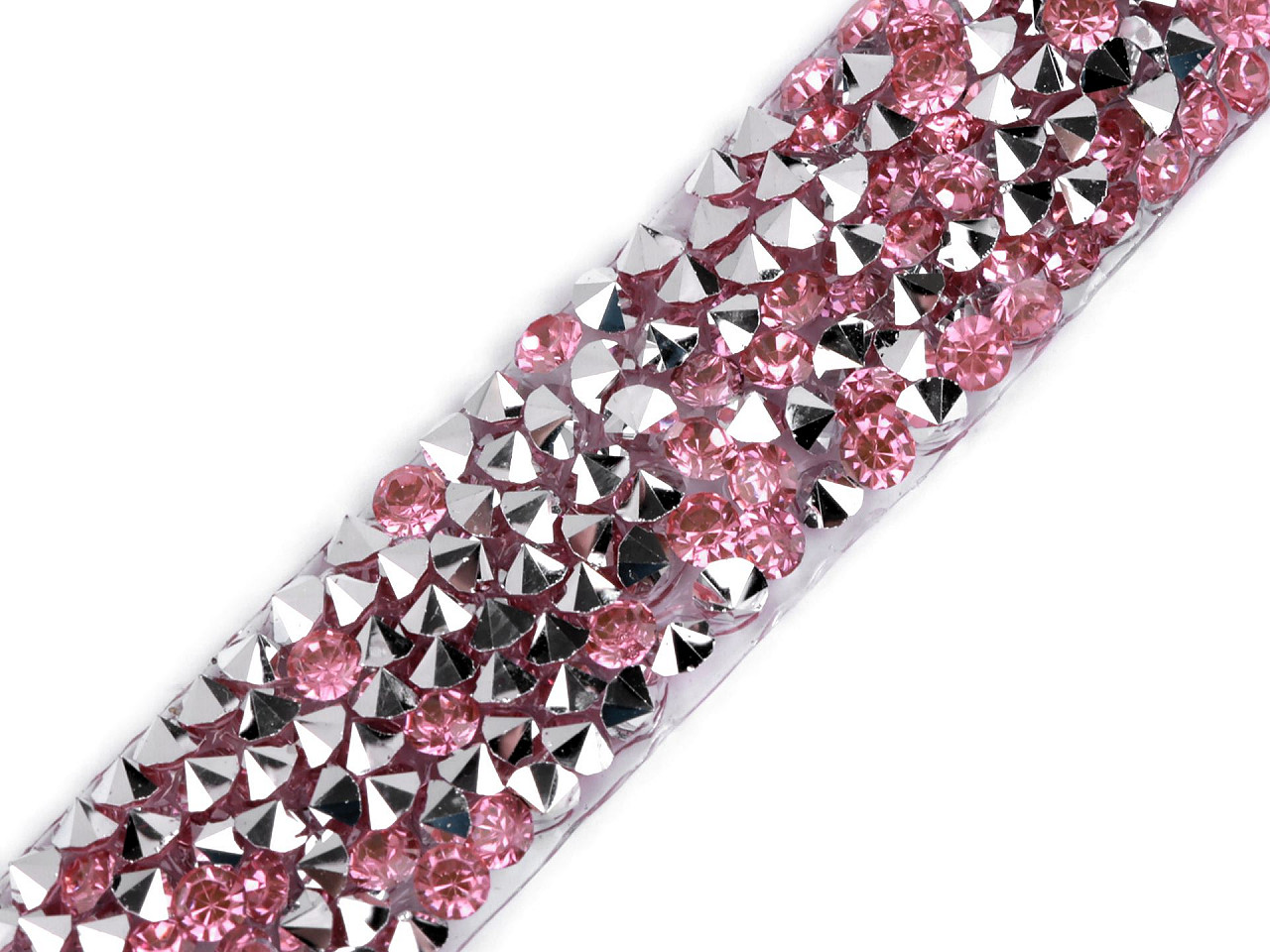 Iron on rhinestone trimming braid width 15 mm - Black diamond (1 Meter)