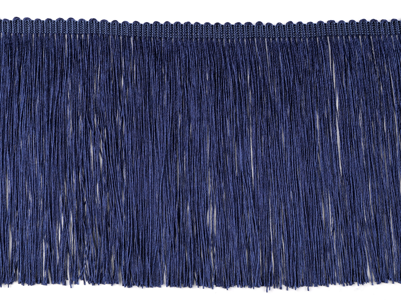 Fringe - shiny, dense, width 15.5 cm - Blue dark (1 Meter)