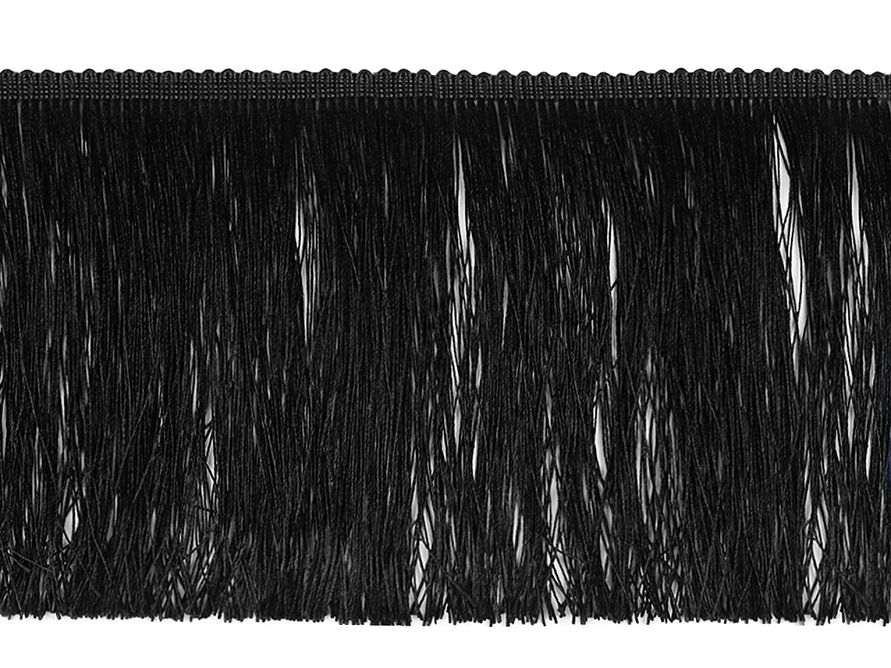 Fringe - shiny, dense, width 15.5 cm - Blue dark (1 Meter)