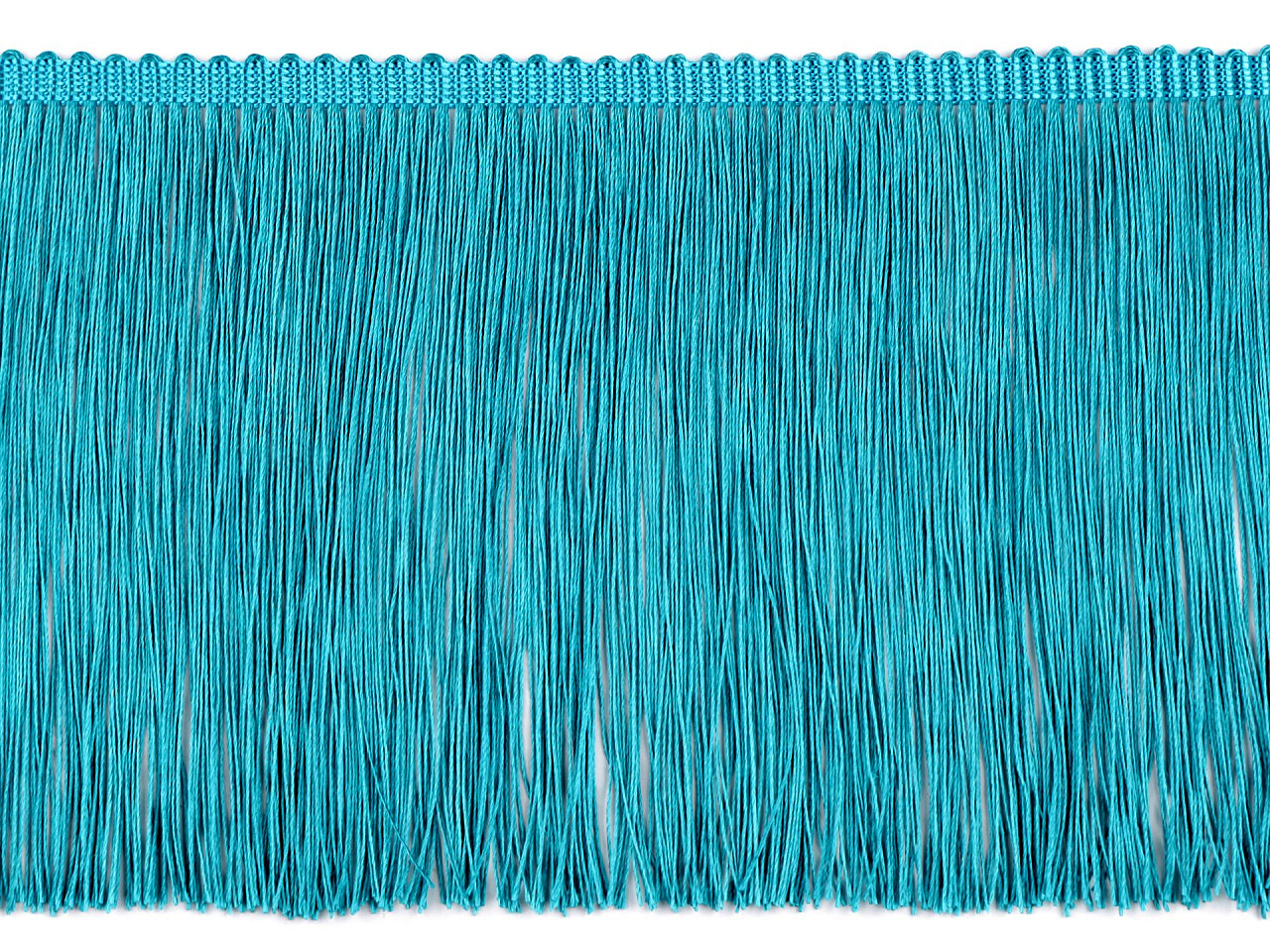 Fringe - shiny, dense, width 15.5 cm - Blue dark (1 Meter)