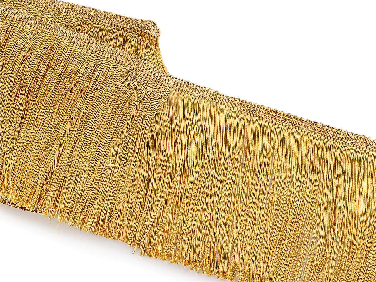 Fringe - shiny, dense, width 15.5 cm - Blue dark (1 Meter)