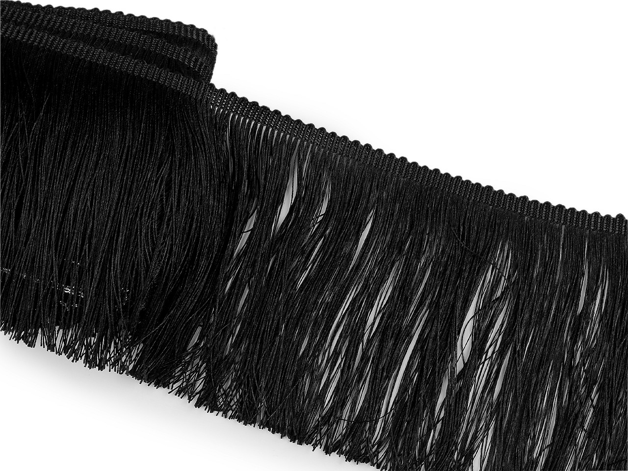 Fringe - shiny, dense, width 15.5 cm - Blue dark (1 Meter)