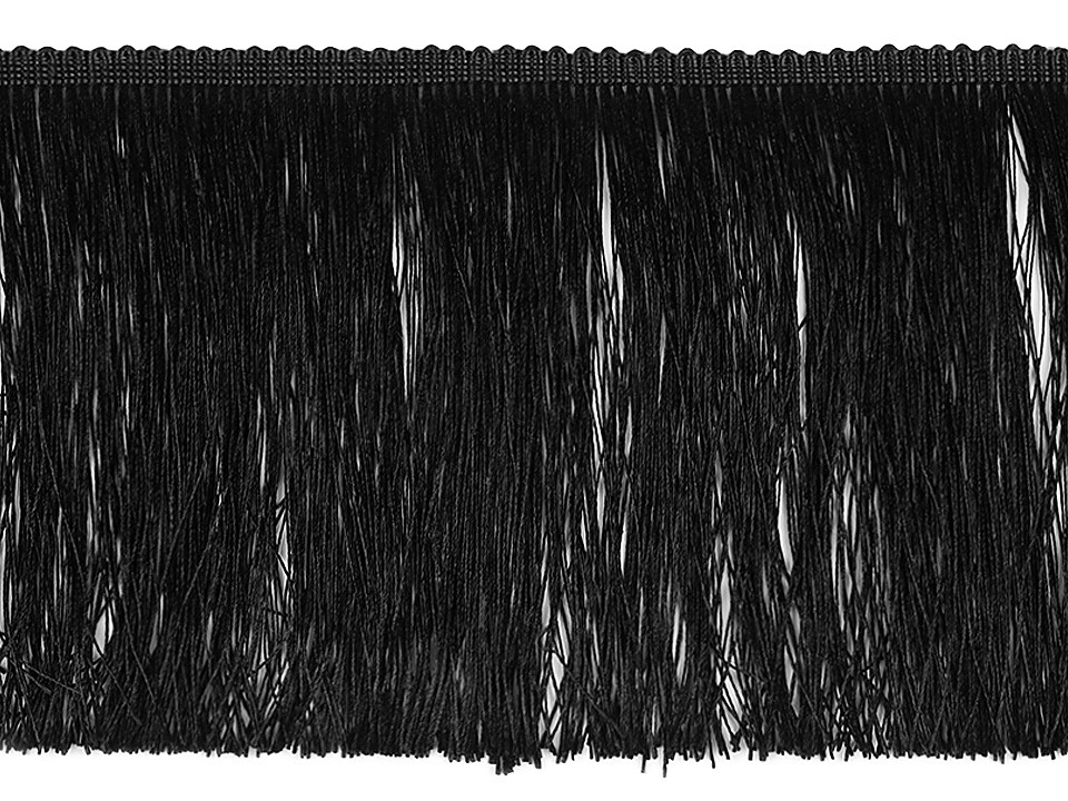 Fringe - shiny, dense, width 15.5 cm - Blue dark (1 Meter)
