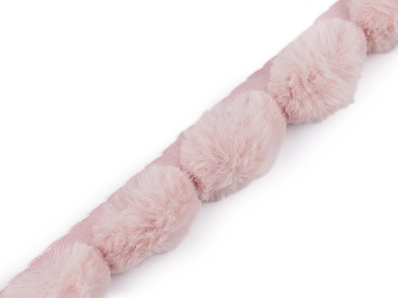 Artifical fur trimming to sew-on, round, width 3 cm - Beige (1 Meter)