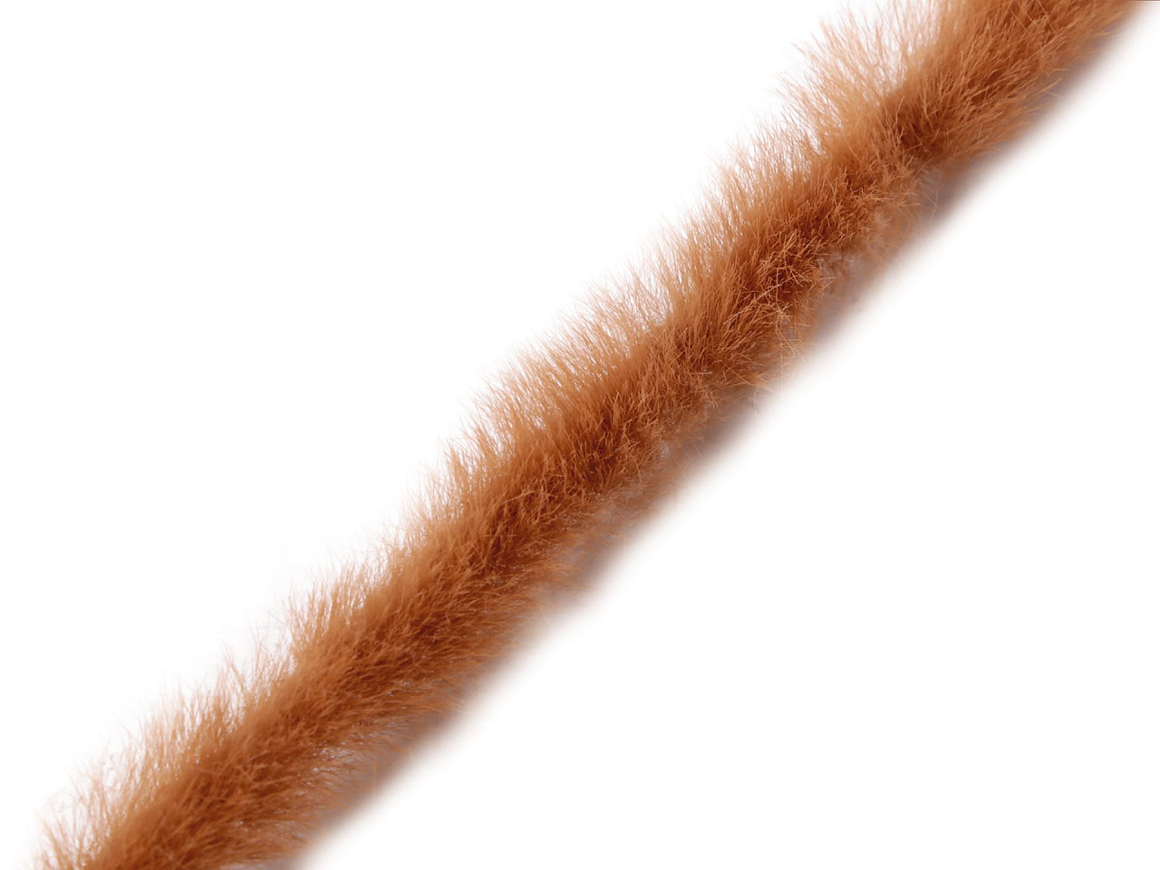 Artifical fur trimming to sew-on, flat, width 1.5 cm - Pink (1 Meter)
