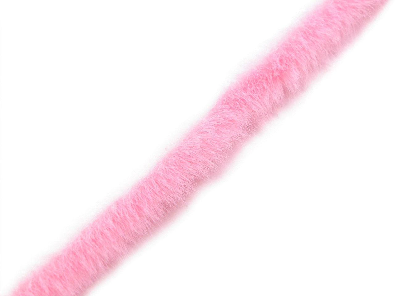 Artifical fur trimming to sew-on, flat, width 1.5 cm - Pink (1 Meter)