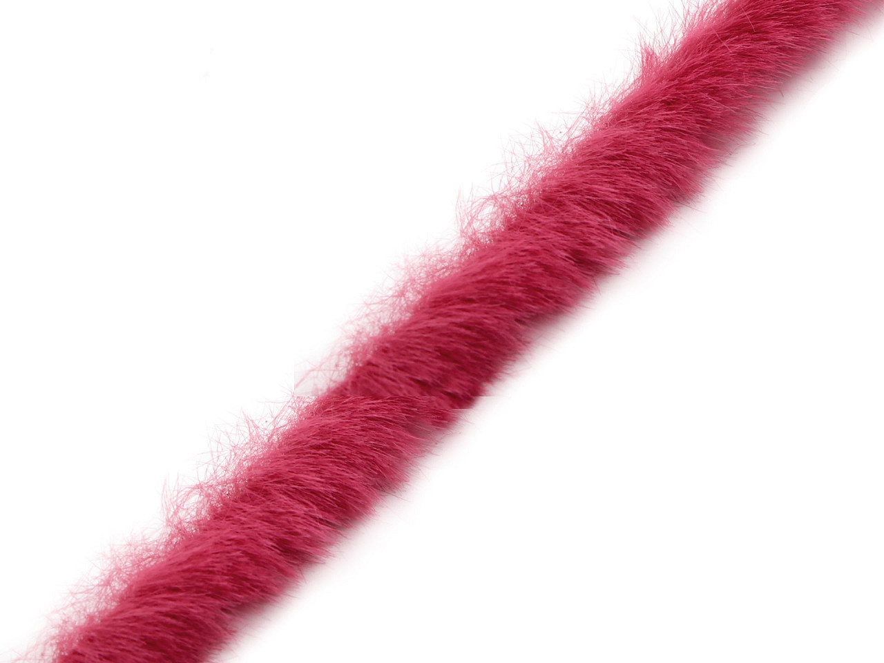 Artifical fur trimming to sew-on, flat, width 1.5 cm - Pink (1 Meter)