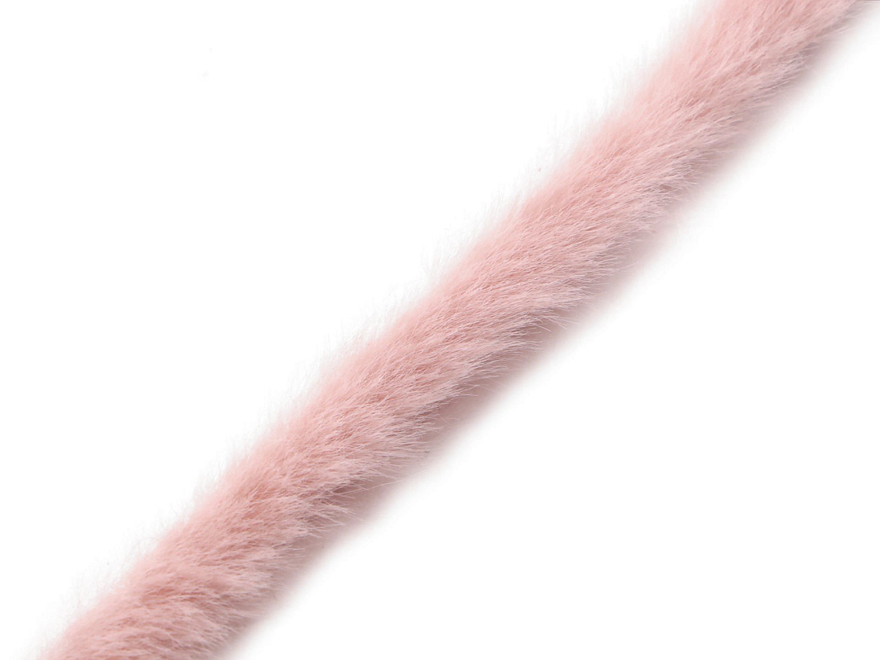 Artifical fur trimming to sew-on, flat, width 1.5 cm - Pink (1 Meter)
