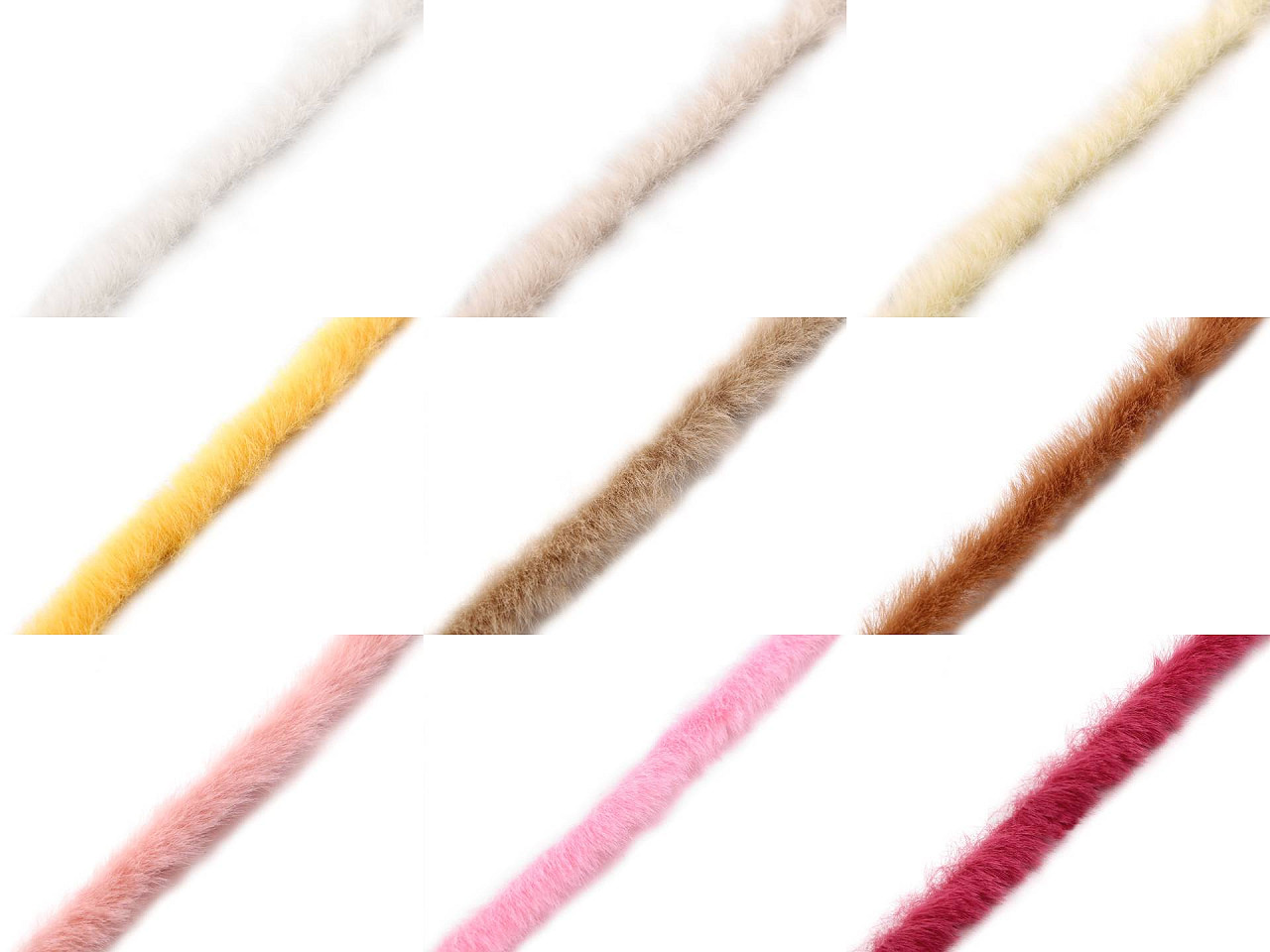 Artifical fur trimming to sew-on, flat, width 1.5 cm - Pink (1 Meter)