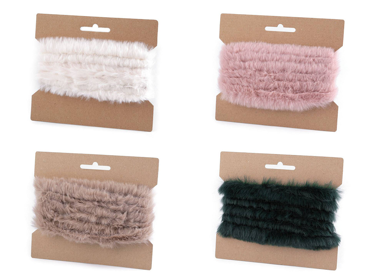 Artifical fur trimming to sew-on, flat, width 2 cm - Black (1 Piece)