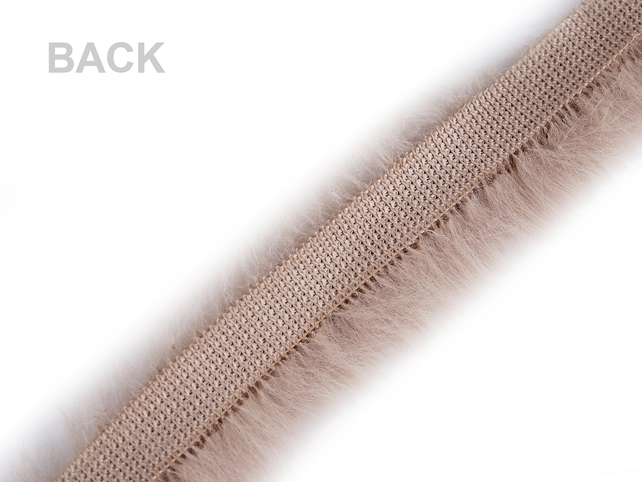 Artifical fur trimming to sew-on, flat, width 2 cm - Black (1 Piece)