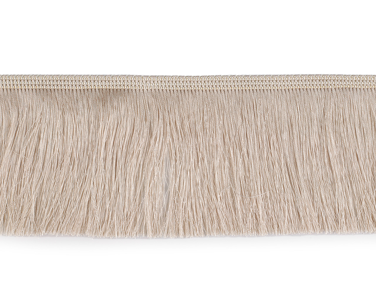 Fringe, shiny and dense, width 90 mm - White (1 Meter)