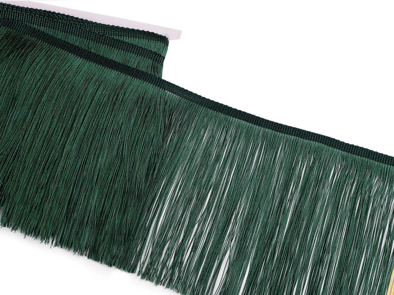 Fringe, shiny, width 18 cm - Dark green (9 Meters)