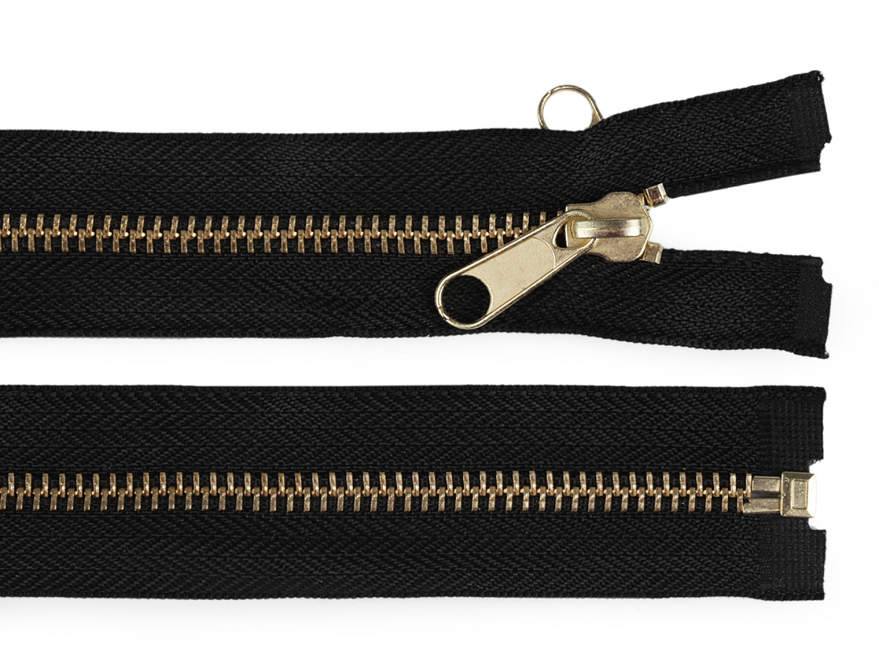 Brass tent zipper, no 5 with double-sided slider, length 200 cm - Black (1 Piece)