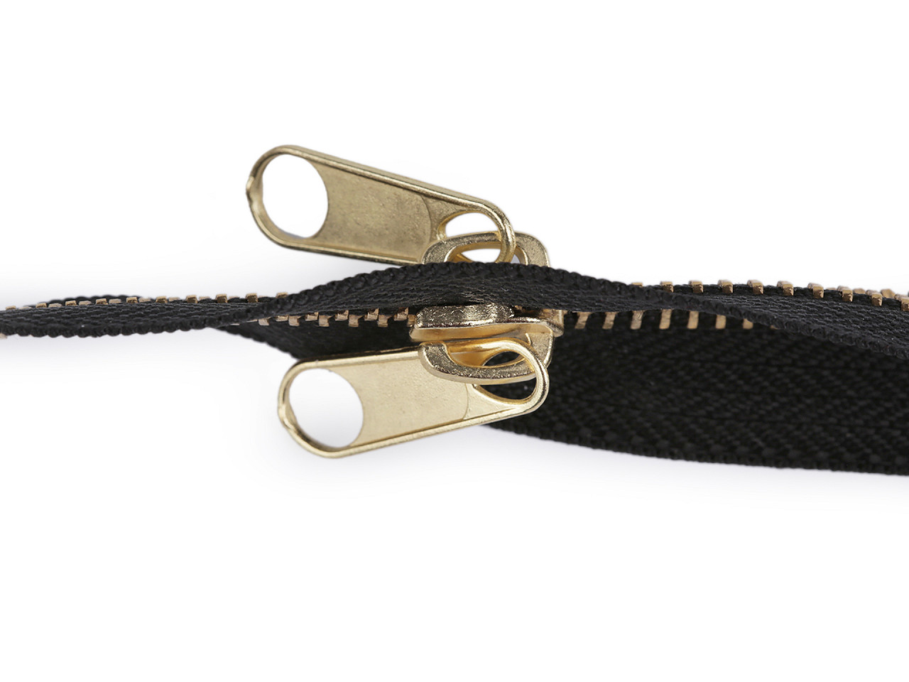 Brass tent zipper, no 5 with double-sided slider, length 200 cm - Black (1 Piece)