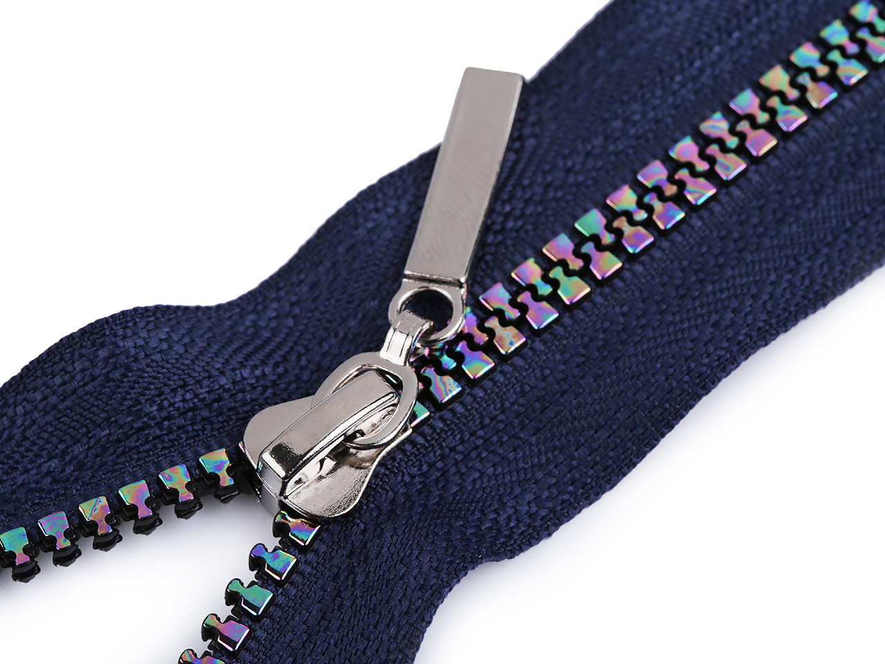 Rainbow plastic zipper no 5, length 50 cm - White (1 Piece)