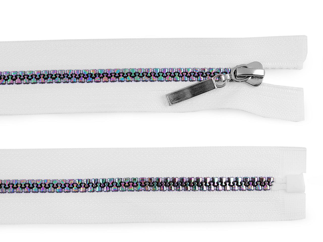 Rainbow plastic zipper no 5, length 50 cm - White (1 Piece)