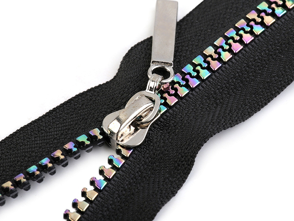 Rainbow plastic zipper no 5, length 50 cm - White (1 Piece)