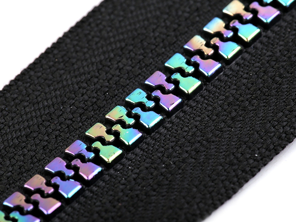 Rainbow plastic zipper no 5, length 50 cm - White (1 Piece)