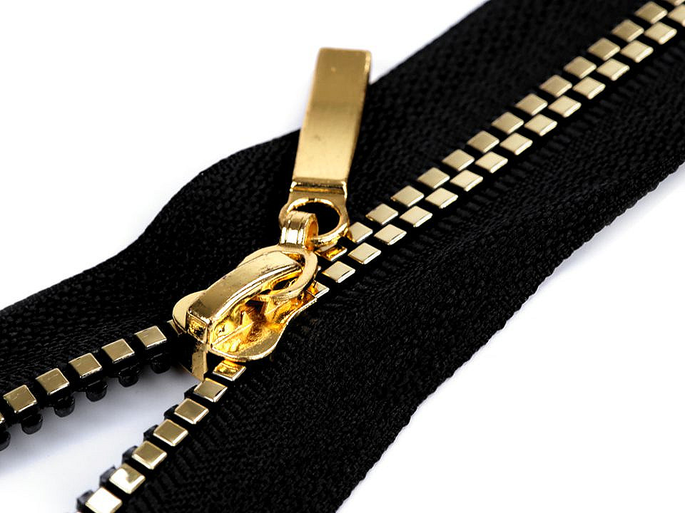 Plastic / vislon zipper no 5, length 80 cm, square teeth - Black (1 Piece)