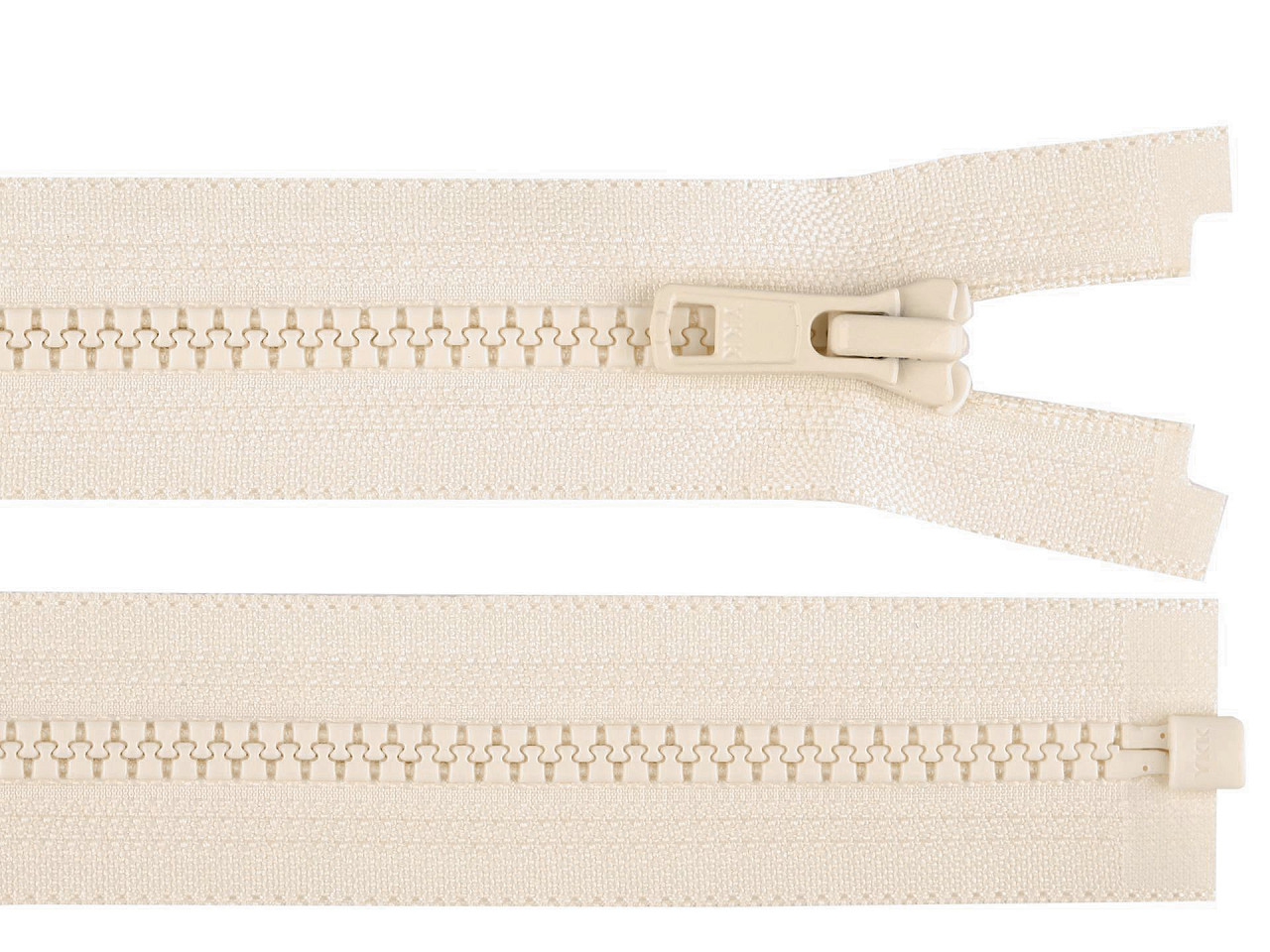 Plastic zipper ykk no 5,  length 90 cm, jacket - Cream (1 Piece)