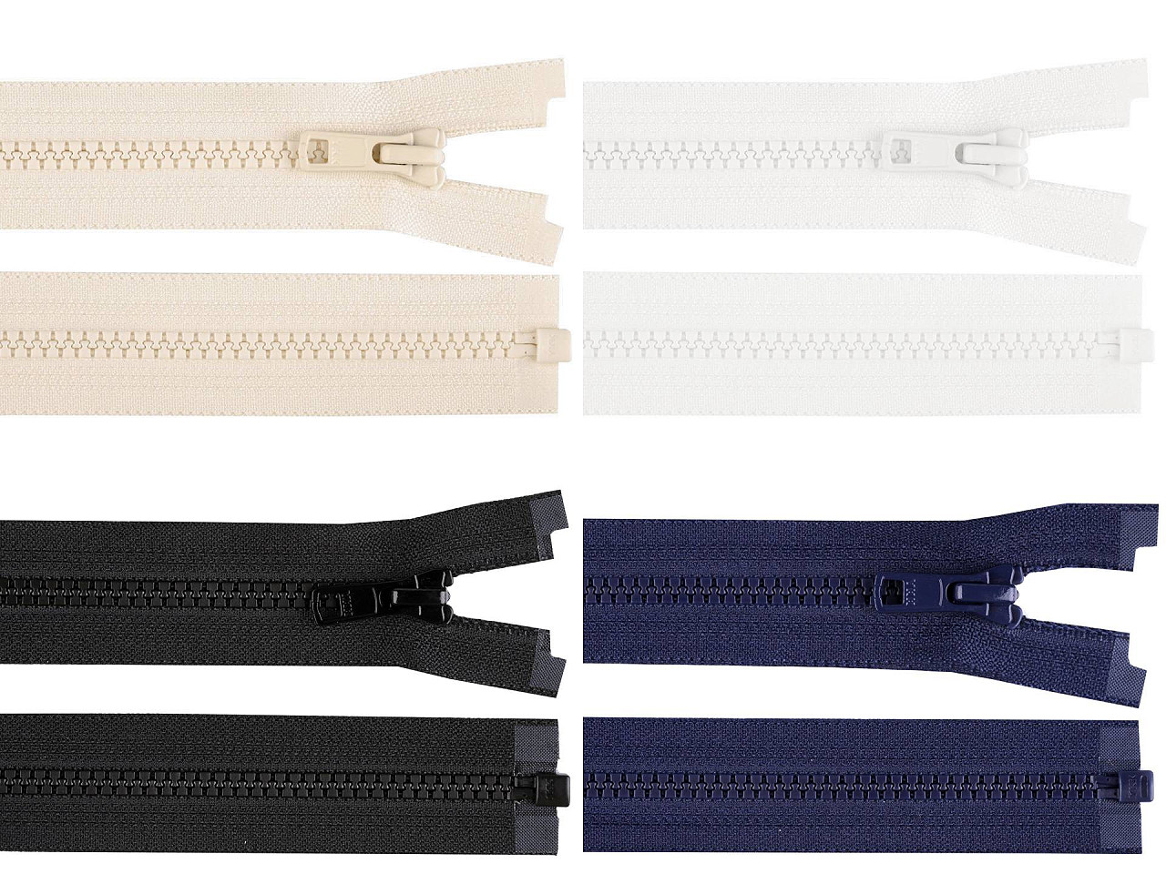 Plastic zipper ykk no 5,  length 90 cm, jacket - Cream (1 Piece)