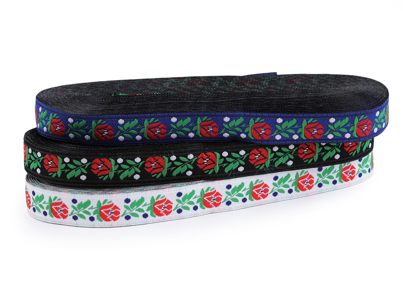Polyester folk ribbon, width 18 cm - Black (20 Meters)