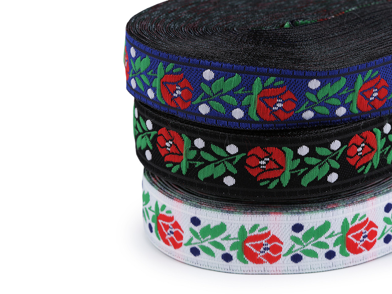 Polyester folk ribbon, width 18 cm - Black (20 Meters)