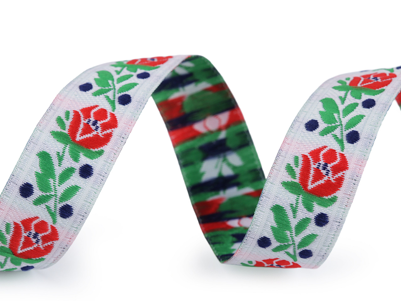 Polyester folk ribbon, width 18 cm - Black (20 Meters)