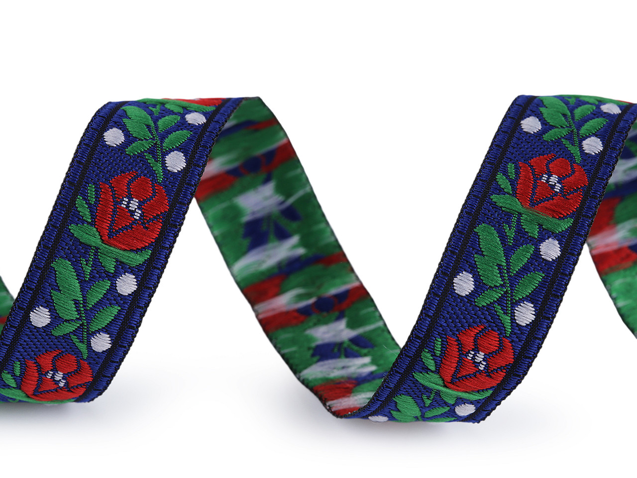 Polyester folk ribbon, width 18 cm - Black (20 Meters)
