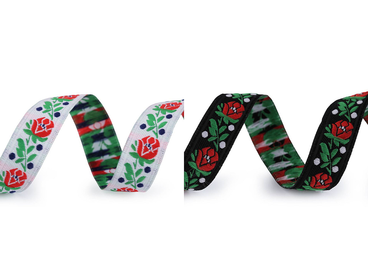 Polyester folk ribbon, width 18 cm - Black (20 Meters)