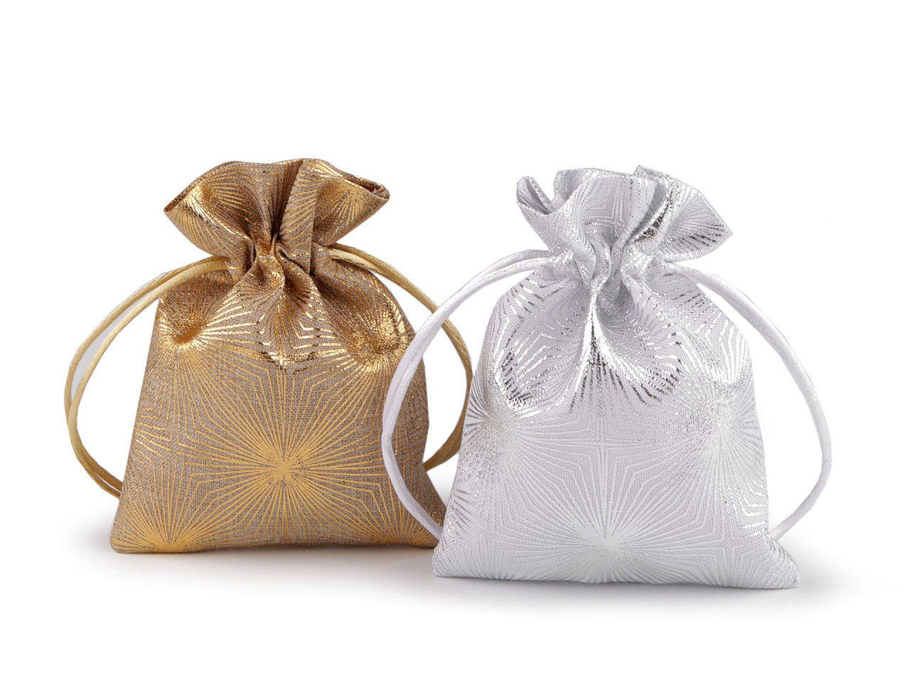 Gift bag metallic pattern 13x18 cm - Silver (10 Pieces)