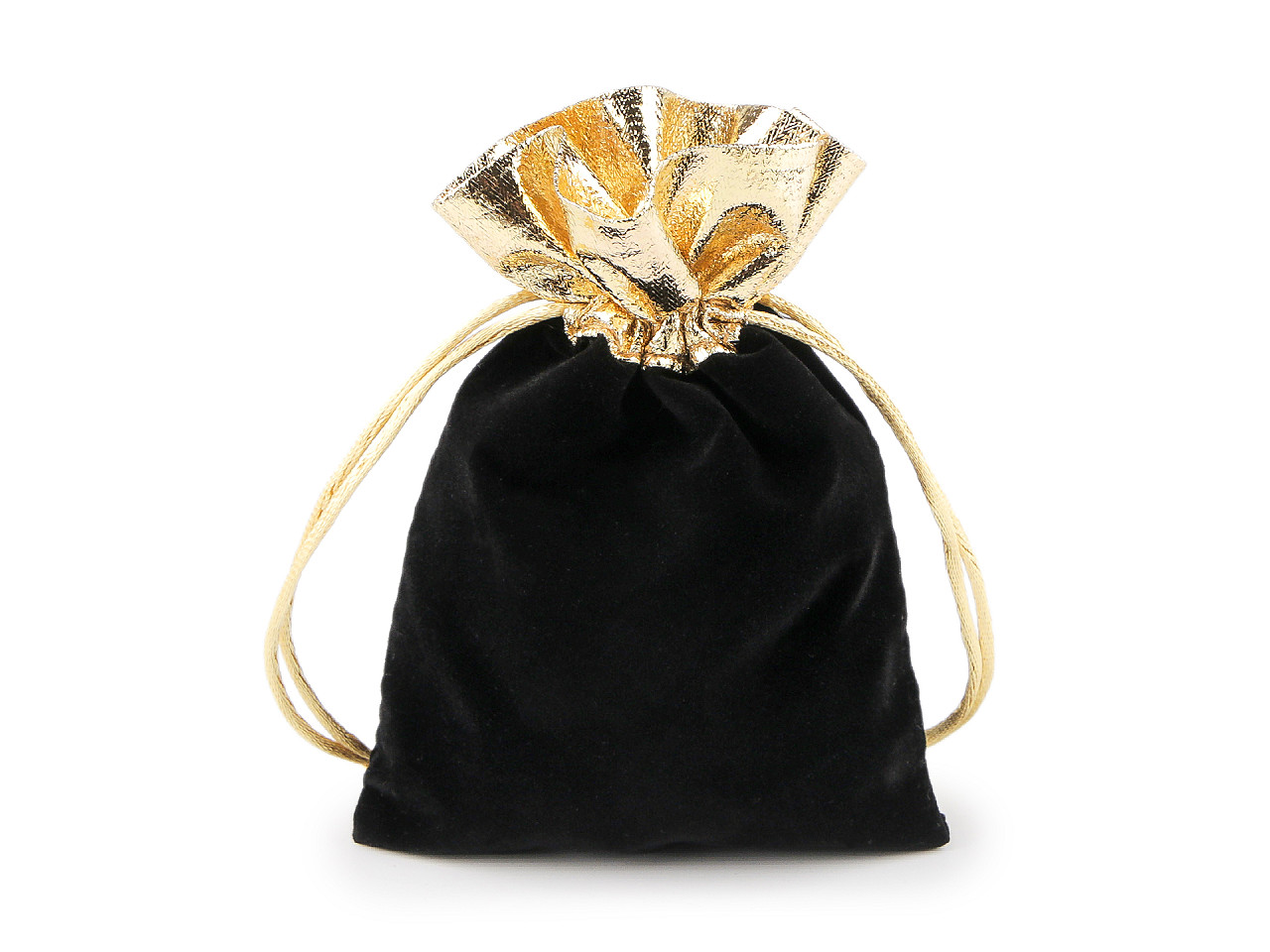 Gift bag 10x13 cm velvet, metallic - Black (10 Pieces)