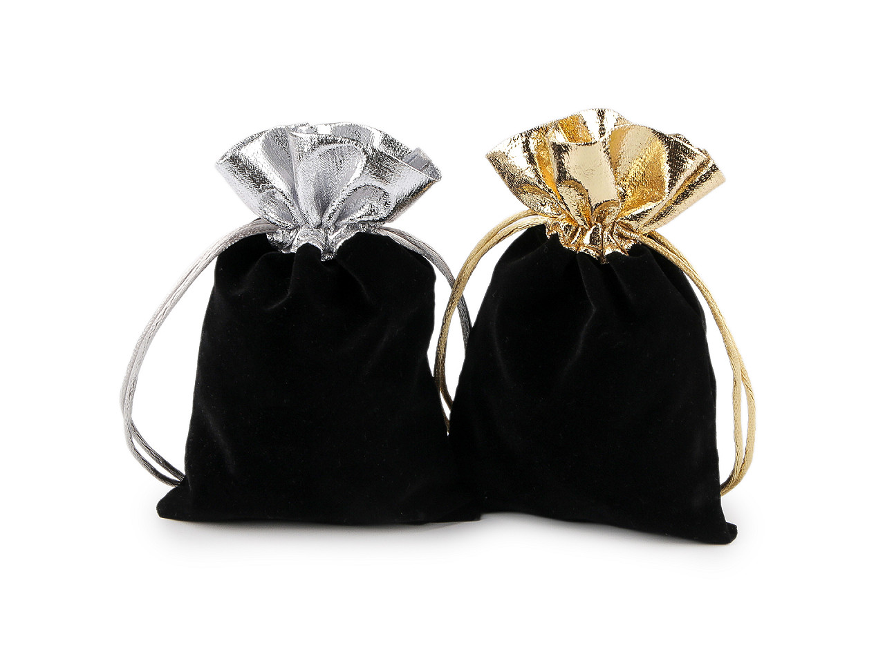 Gift bag 10x13 cm velvet, metallic - Black (10 Pieces)