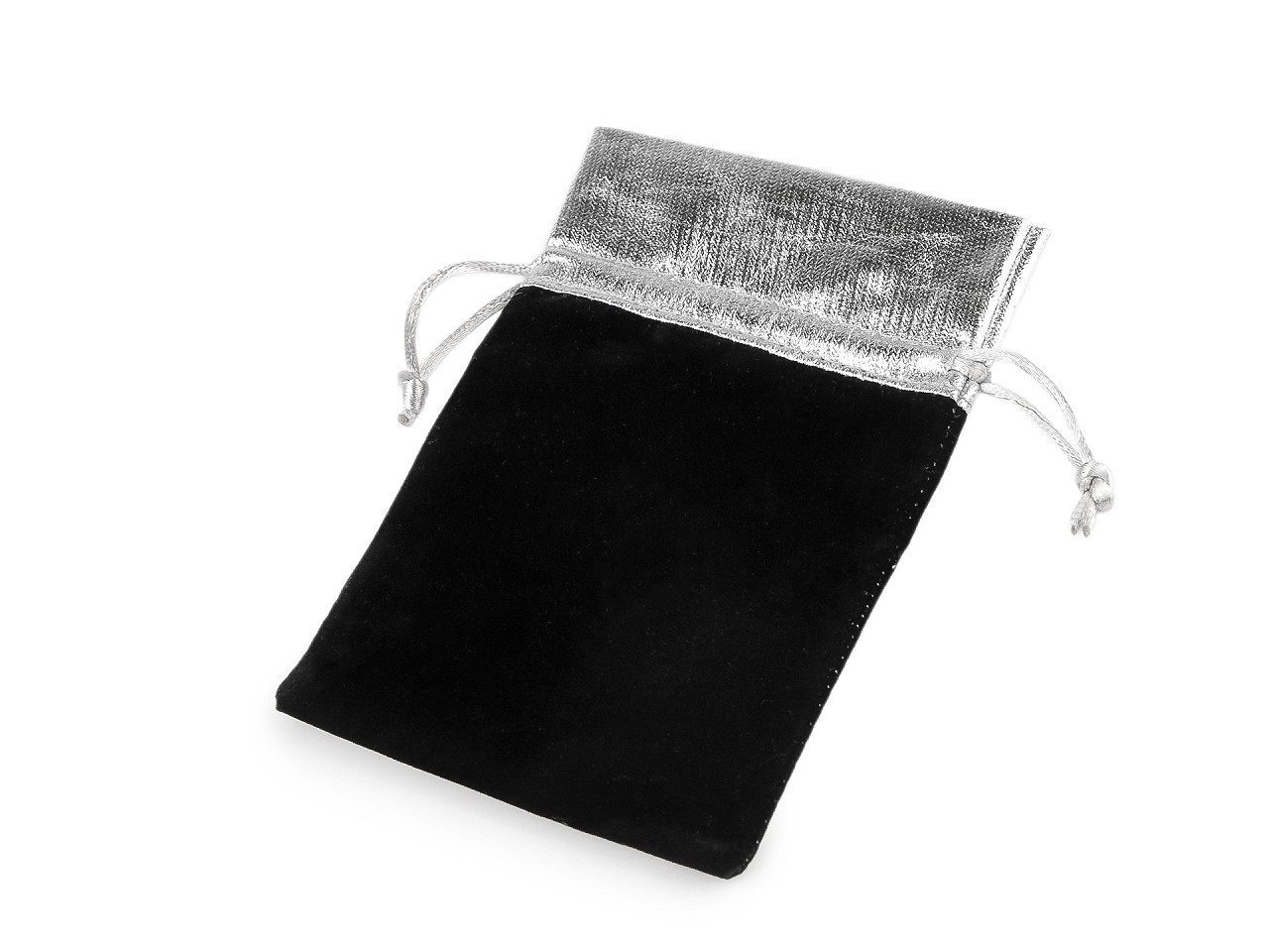 Gift bag 10x13 cm velvet, metallic - Black (10 Pieces)